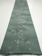 Photo5: 2P04z90  Japanese Kimono Crepe Silk  FABRIC Plum tree Green-Gray 63.8x14.8 (5)