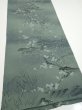 Photo2: 2P05z90  Japanese Kimono Crepe Silk  FABRIC Plum tree Green-Gray 63.0x14.8 (2)