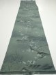 Photo5: 2P06z90  Japanese Kimono Crepe Silk  FABRIC Plum tree Green-Gray 63.0x14.6 (5)