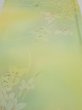 Photo1: 2P01z50  Japanese Kimono Silk  FABRIC Flower Lime green 40.2x14.4 (1)