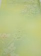 Photo1: 2P02z50  Japanese Kimono Silk  FABRIC Flower Lime green 40.2x14.4 (1)