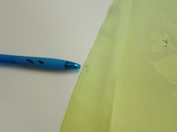 Photo8: 2P04z80  Japanese Kimono Silk  FABRIC Flower Lime green 64.2x14.4 (8)
