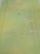 Photo1: 2P06z80  Japanese Kimono Silk  FABRIC Flower Lime green 64.2x14.4 (1)