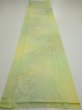 Photo5: 2P06z80  Japanese Kimono Silk  FABRIC Flower Lime green 64.2x14.4 (5)