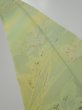 Photo1: 2P08z40  Japanese Kimono Silk  FABRIC Flower Lime green 56.3x7.1 (1)
