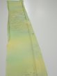 Photo3: 2P08z40  Japanese Kimono Silk  FABRIC Flower Lime green 56.3x7.1 (3)