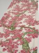 Photo3: 2Q02z60  Japanese Kimono Silk  FABRIC Maple tree Off-white 46.5x14.4 (3)
