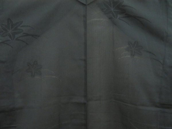 Photo3: 5608T02z270 Vintage Japanese Kimono Silk See through HAORI Maple Black (3)