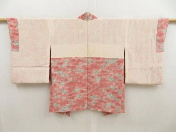 Photo6: 5608T03z500 Vintage Japanese Kimono Silk HAORI  Pink (6)