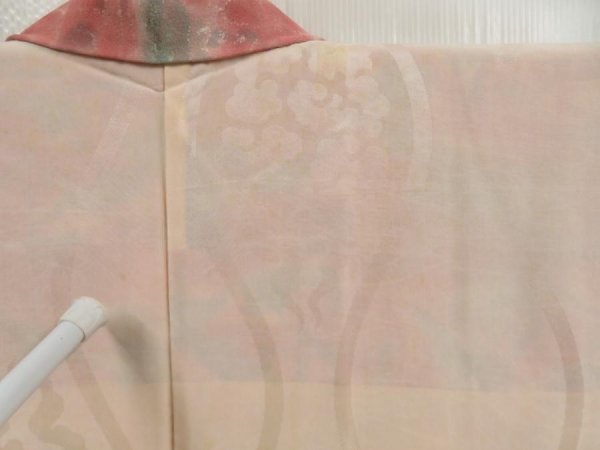 Photo8: 5608T03z500 Vintage Japanese Kimono Silk HAORI  Pink (8)