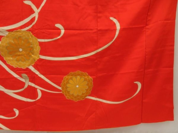 Photo7: 5608T10z1000 Vintage Japanese Kimono Silk FURISODE Chrysanthemum (7)