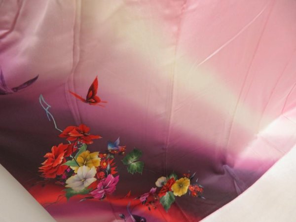Photo3: 5608T11z1120  Japanese Kimono Silk FURISODE Artist work Long size (3)