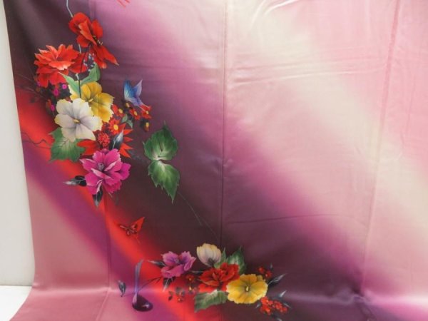 Photo6: 5608T11z1120  Japanese Kimono Silk FURISODE Artist work Long size (6)