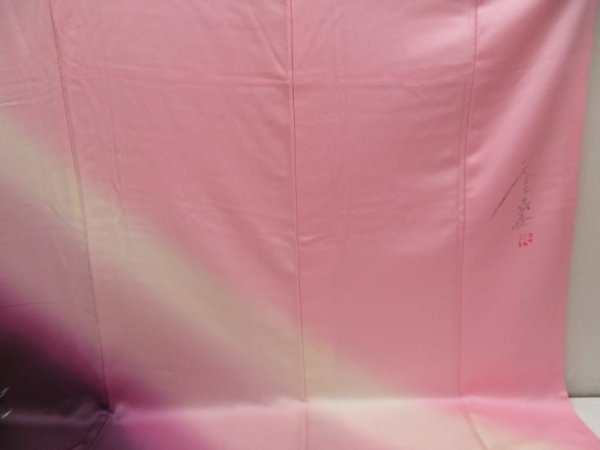 Photo7: 5608T11z1120  Japanese Kimono Silk FURISODE Artist work Long size (7)