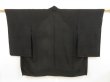 Photo1: 5612T02z330 Vintage Japanese Kimono Silk See through HAORI Flower Black (1)