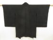 Photo5: 5612T02z330 Vintage Japanese Kimono Silk See through HAORI Flower Black (5)