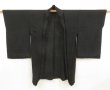 Photo7: 5612T02z330 Vintage Japanese Kimono Silk See through HAORI Flower Black (7)