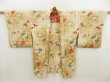 Photo6: 5612T03z530 Vintage Japanese Kimono Silk HAORI Flowers Champagne (6)