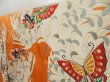 Photo2: 5612T06z1070 Vintage Japanese Kimono Silk FURISODE Butterfly Dark orange (2)