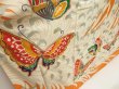 Photo3: 5612T06z1070 Vintage Japanese Kimono Silk FURISODE Butterfly Dark orange (3)