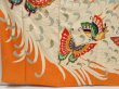 Photo6: 5612T06z1070 Vintage Japanese Kimono Silk FURISODE Butterfly Dark orange (6)
