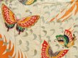 Photo8: 5612T06z1070 Vintage Japanese Kimono Silk FURISODE Butterfly Dark orange (8)