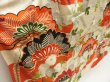 Photo3: 5612T07z1090 Vintage Japanese Kimono Silk FURISODE Pine Off-white (3)