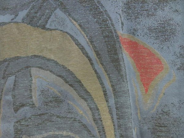 Photo4: 5625T01z750 Vintage Japanese Kimono Silk HAORI Tabane-noshi Dull sea blue (4)