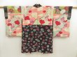 Photo6: 5625T03z450 Antique Japanese Kimono Silk MEISEN HAORI Flower Black (6)