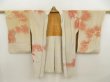 Photo6: 5625T04z680 Antique Japanese Kimono Silk HAORI Plum blossom Sand beige (6)