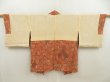Photo6: 5625T05z520 Vintage Japanese Kimono Silk HAORI Leaf Dark coral (6)