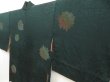 Photo2: 5625T06z570 Vintage Japanese Kimono Silk HAORI Chrysanthemum Dark green (2)