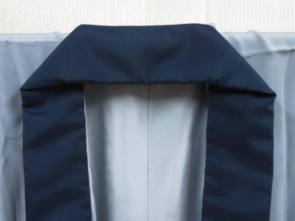 Photo7: 5625T08z500 Vintage Japanese Kimono Silk Men's JUBAN Shunga Dull light blue (7)