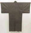 Photo1: 5625T10z790 Vintage Japanese Kimono Silk Men's  OSHIMA Brown-Gray (1)