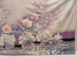 Photo7: 5625T11z1140 Vintage Japanese Kimono Silk FURISODE Peony Ash purple (7)
