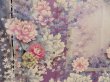 Photo8: 5625T11z1140 Vintage Japanese Kimono Silk FURISODE Peony Ash purple (8)