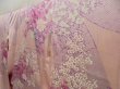 Photo2: 5625T14z1120 Vintage Japanese Kimono Silk FURISODE Flowers Pink (2)
