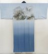 Photo1: 5626T04z550 Vintage Japanese Kimono Silk Men's JUBAN  Dull light blue (1)
