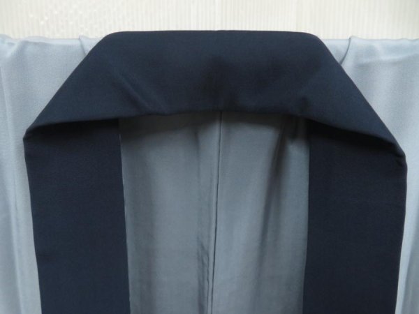 Photo5: 5626T04z550 Vintage Japanese Kimono Silk Men's JUBAN  Dull light blue (5)