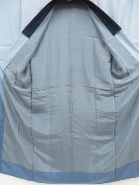 Photo7: 5626T04z550 Vintage Japanese Kimono Silk Men's JUBAN  Dull light blue (7)