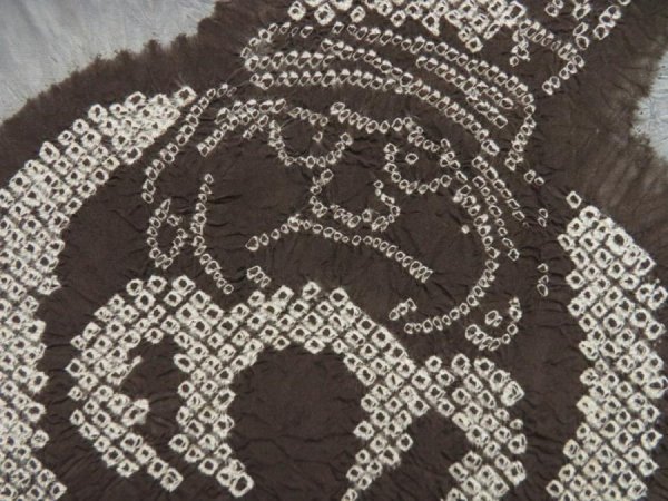 Photo4: 5626T05z410 Vintage Japanese Kimono Silk Men's JUBAN Daruma Dark gray (4)