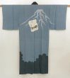 Photo1: 5626T06z450 Vintage Japanese Kimono Silk Men's JUBAN Mt.Fuji Blue-Gray (1)