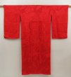 Photo1: 5626T08z560 Vintage Japanese Kimono Silk JUBAN Flying crane Red (1)