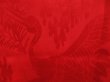 Photo4: 5626T08z560 Vintage Japanese Kimono Silk JUBAN Flying crane Red (4)