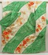 Photo1: 5626T10z1300 Vintage Japanese Kimono Silk FURISODE Plum blossom Green (1)