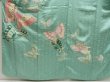 Photo5: 5626T11z1010 Vintage Japanese Kimono Silk FURISODE Butterfly Mint green (5)