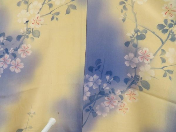 Photo6: 5702T03z540 Vintage Japanese Kimono Silk KOMON Flower Light cream (6)