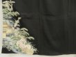 Photo6: 5702T05z500 Antique Japanese Kimono Silk TOMESODE Flying crane Black (6)