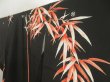 Photo2: 5702T06z1020 Vintage Japanese Kimono Silk TSUKESAGE Bamboo grass Black (2)
