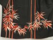 Photo5: 5702T06z1020 Vintage Japanese Kimono Silk TSUKESAGE Bamboo grass Black (5)
